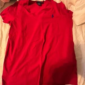 Ralph Lauren Red V-Neck T-Shirt